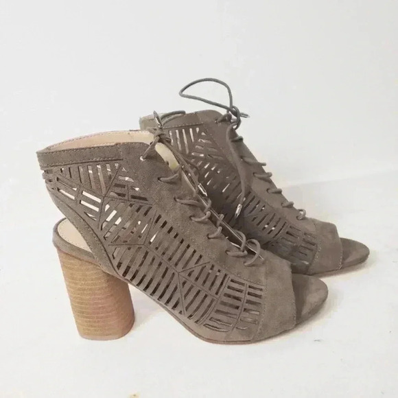 SAM EDELMAN HEELED OLIVE GREEN SANDALS - Picture 1 of 5